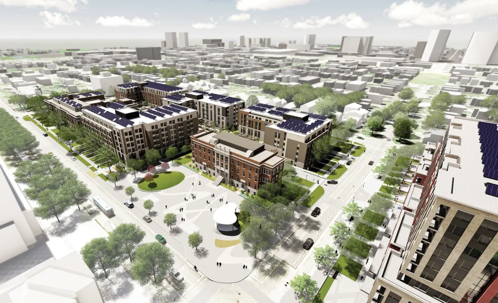 A rendering of Village SoHo from Nicholson Sheffield Architects Inc.